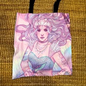 Mermaid Print Tote Bag